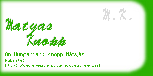 matyas knopp business card