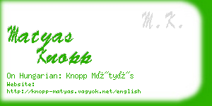 matyas knopp business card